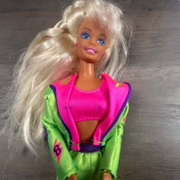 1993 Bicycling Barbie Set Vintage Neon Athletic Bike Mattel - READ - Picture 6 of 8